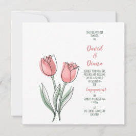 simple orange Wedding invitation