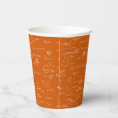 Simple Orange White Math Pattern Pappbecher (Rechts)