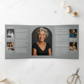 Simple Order Of Service 6-Photo Funeral/Memorial Dreifach-gefaltete Programmkarte (Innenseite)