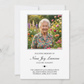 Simple Order of Service Photo Funeral Program Einladung (Vorderseite)