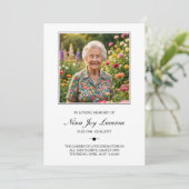 Simple Order of Service Photo Funeral Program Einladung (Stehend Vorderseite)