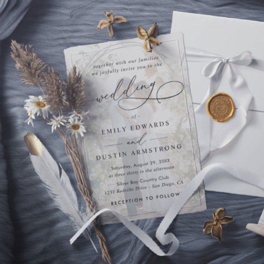 Simple Overlay Photo Budget QR Code Wedding Einladung