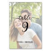 Simple Overlay Photo Wedding Tischnummer (Rückseite)