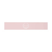 Simple Pale Rose Pink Monogram Invitation  Einladungsbanderole (Flach)