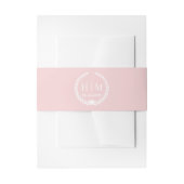 Simple Pale Rose Pink Monogram Invitation  Einladungsbanderole (Vorderseite Beispiel)