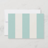 Simple Pale Teal Cabana Stripes Wedding RSVP (Rückseite)