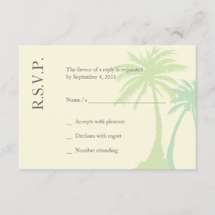 Simple Palm Tree Wedding RSVP Karte