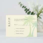 Simple Palm Tree Wedding RSVP Karte (Stehend Vorderseite)