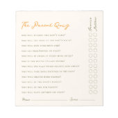 Simple Parent Quiz Baby Shower Game Notepad Notizblock (Vorderseite)