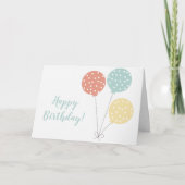 Simple Pastel Birthday Balloons Polka Dots Karte (Vorderseite)