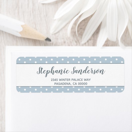 Simple Pastel Blue White Polka dockt Script (Insitu)