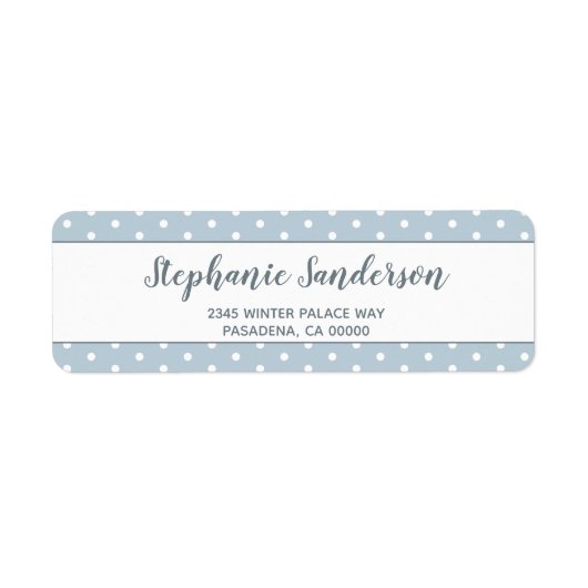 Simple Pastel Blue White Polka dockt Script (Vorne)