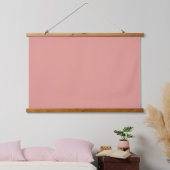Simple pastel flamingo pink color wandteppich mit holzrahmen (Schlafzimmer)