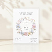 Simple pastel Floral Wedding website qr code  Einladung