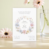 Simple pastel Floral Wedding website qr code Einladung