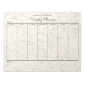 Simple Pastel Gold Sepia Floral Weekly Planer Notizblock (Vorderseite)