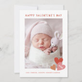 Simple Pastel Hearts Valentinstag Foto Feiertagskarte (Vorderseite)