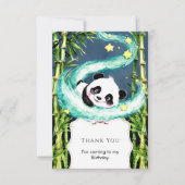 Simple Pastel Magical Panda Geburtstag Dankeskarte (Vorderseite)