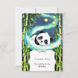 Simple Pastel Magical Panda Geburtstag Dankeskarte