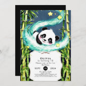 Simple Pastel Magical Panda Geburtstag Einladung (Vorne/Hinten)