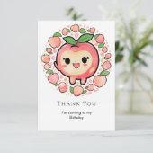 Simple Pastel Peach Birthday Dankeskarte (Stehend Vorderseite)