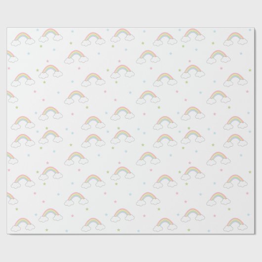 Simple Pastel Rainbow Geschenkpapier (Flach)