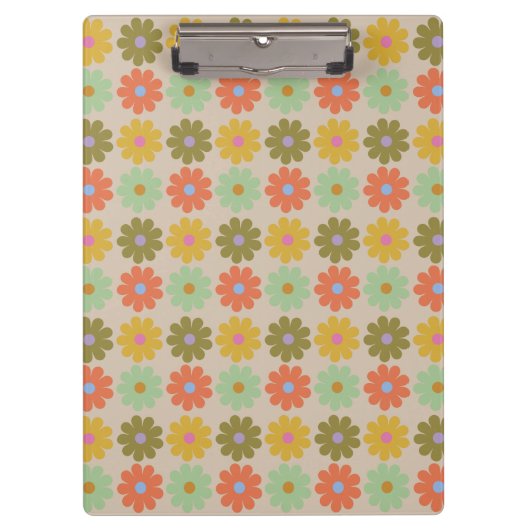 Simple Pastel Vintage Flower Pattern Klemmbrett (Vorderseite)