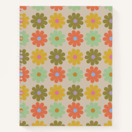 Simple Pastel Vintage Flower Pattern Notizblock