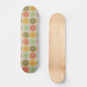 Simple Pastel Vintage Flower Pattern Skateboard (Vorderseite)