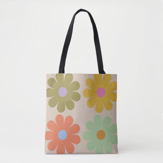 Simple Pastel Vintage Flower Pattern Tasche (Vorderseite)