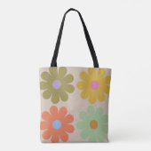 Simple Pastel Vintage Flower Pattern Tasche (Rückseite)