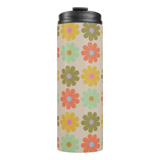 Simple Pastel Vintage Flower Pattern Thermosbecher (Vorderseite)