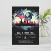 Simple Pastel Wolf Birthday Einladung (Stehend Vorderseite)