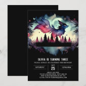 Simple Pastel Wolf Birthday Einladung (Vorne/Hinten)