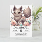 Simple Pastel Wolf Digital Geburtstag Einladung (Stehend Vorderseite)