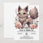 Simple Pastel Wolf Digital Geburtstag Einladung (Vorne/Hinten)