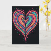 Simple Pattern Heart Card Karte (Gelbe Blume)
