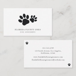 Simple Paw Print Dog Groomer Business Card Visitenkarte