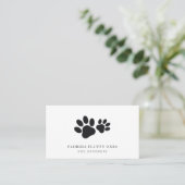 Simple Paw Print Dog Groomer Business Card Visitenkarte (Stehend Vorderseite)