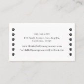 Simple Paw Print Dog Groomer Business Card Visitenkarte (Rückseite)