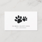 Simple Paw Print Dog Groomer Business Card Visitenkarte (Vorderseite)