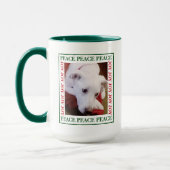 Simple Peace and Joy Picture Frame Cute Dog Photo Tasse (Links)