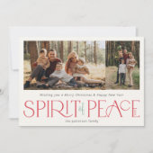 Simple Peace Foto Red Green Feiertagskarte (Vorderseite)