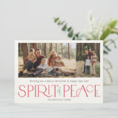 Simple Peace Foto Red Green Feiertagskarte (Stehend Vorderseite)
