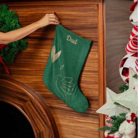 Simple Peace & Love Dove Photo Christmas Card Großer Weihnachtsstrumpf