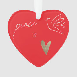 Simple Peace & Love Dove Photo Christmas Card Ornament