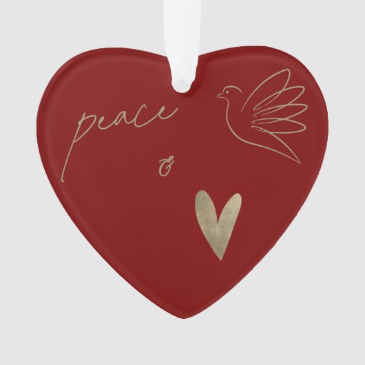 Simple Peace & Love Dove Photo Christmas Card Ornament (Vorderseite)