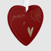 Simple Peace & Love Dove Photo Christmas Card Ornament (Vorderseite)
