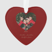 Simple Peace & Love Dove Photo Christmas Card Ornament (Rückseite)