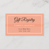 Simple Peach Babyshower QR Registry Enclosure Card Begleitkarte (Vorderseite)